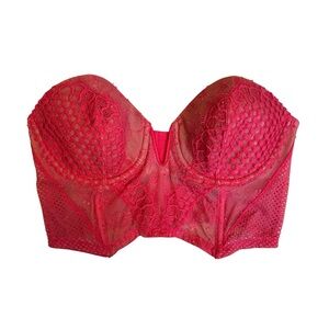 Victoria's Secret Lace Bustier - Vibrant Red